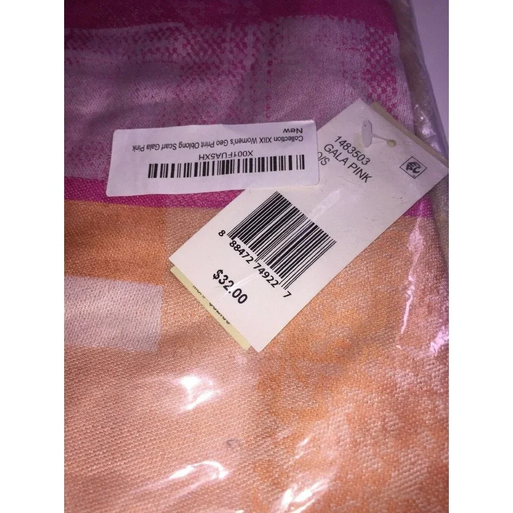 Collection Xiix Geo Print Oblong Scarf Gala Pink